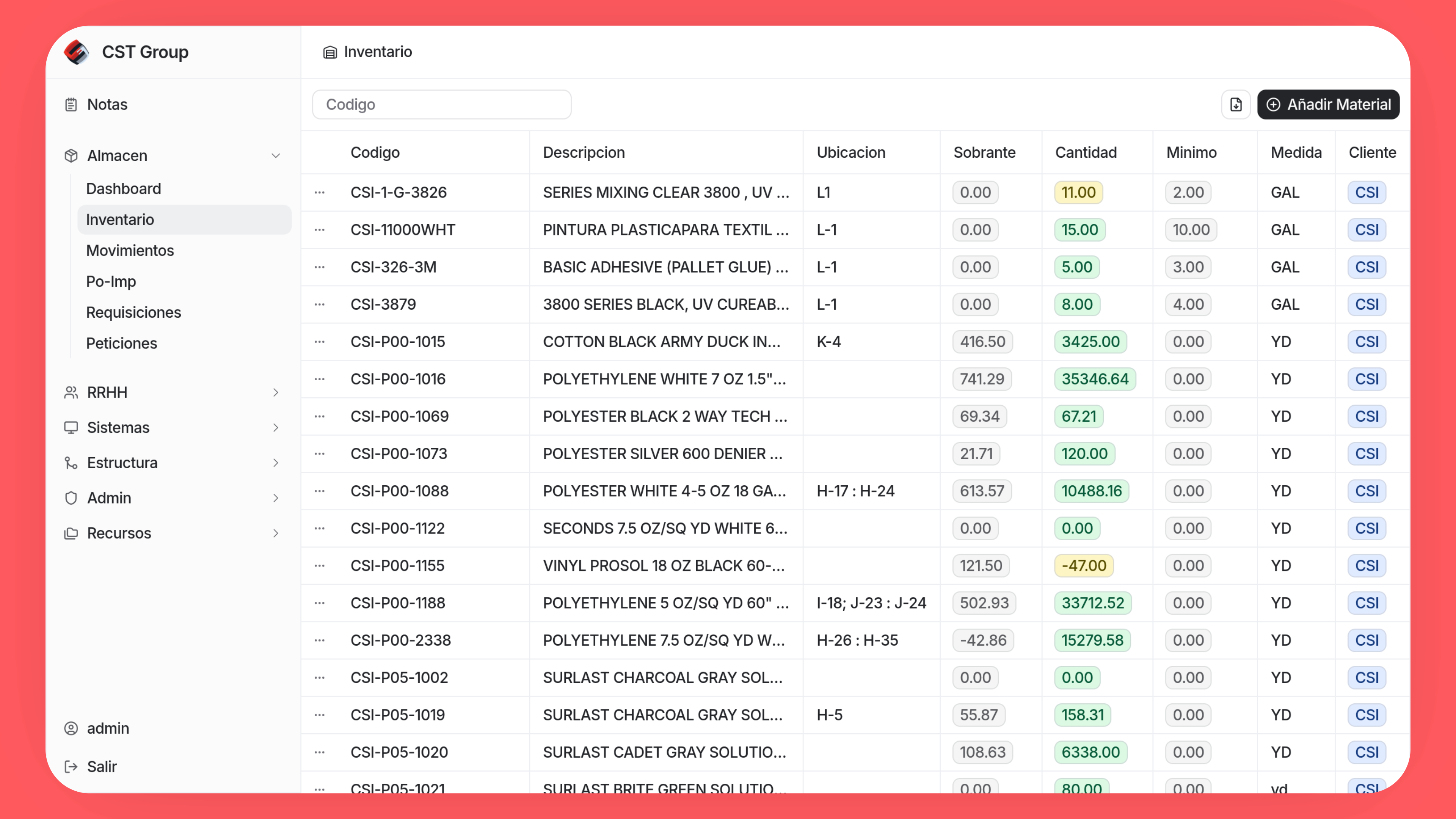 Vista previa de Custom ERP System